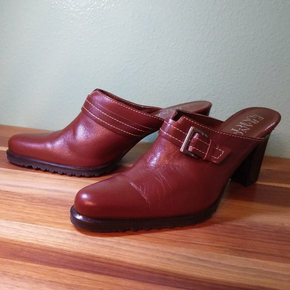Franco Sarto Shoes - FRANCO SARTO Brown Leather Mules - 7.5 M